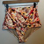Kortni Jeane  High Waisted Tie Waist Floral Bikini Bottom‎ Photo 0
