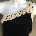 Jessica McClintock Vintage  Black Velvet Dress with Pearls Photo 1