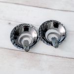 Vintage Stud Earrings Grey/Dark Silver Tone Large Dangle Statement Gray Photo 3