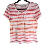 Chico's Zenergy Womens V-Neck T-Shirt Stripe Ombre Sunset Colors Size M (Chico 1) Photo 0