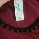 Vfish Burgundy Sleeveless Dress with Black Lace Trim Sz L Red Size L Photo 6