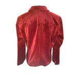 LC Lauren Conrad Double Breasted Notch Collar Red Velvet Holiday Blazer - Size L Photo 8
