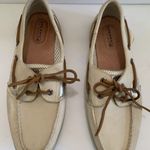 Sperry  Top Sider Boat Shoes 8 M beige brown tan gold leather comfortable Photo 4