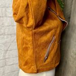 NEW Camel Suede Moto Jacket Tan Photo 6