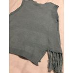 SheIn  V Neck Sweater Vest Blue Fringe Knit Women XL Photo 3