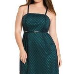 Lane Bryant Green with Navy Blue Lace Overlay Dress Photo 0