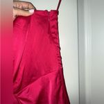 AMUR Deena One Shoulder Midi Dress in Rosie Raspberry Hot Pink Satin Cut Out 4 Photo 10