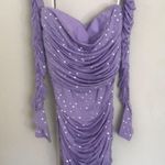 NWOT Alex Perry lilac rhinestone dress mini Size 6 Photo 6