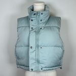New! Thread & Supply ‘Issey’ Cropped Puffer Vest Women’s Size Medium Blue Photo 7