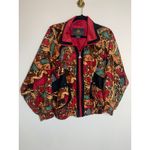 Vintage Silk Track Jacket Y2k 90s Boho Indie Sleaze Sz Small Streetwear Red Photo 4