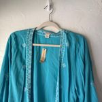 Ariat  Misty‎ Kimono Maui Blue Open Front Embroidered Cardigan S/P NWT Photo 1