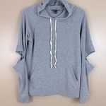 Forever 21 Gray Open Split Sleeve Lightweight Hoodie Medium Photo 0