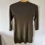 Talbots Size Large Olive Green Knit Sweater Dress Gold Buttons Long Sleeve Photo 2
