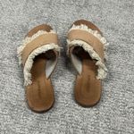 Antik Batik Alba Sandals Womens 7 Natural Leather Fringe Tan Slides Euro 38 Boho Photo 4
