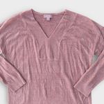 Barefoot Dreams CozyChic Ultra Lite V-Neck Sweater Women's Large Dusty Pink Cozy Photo 1