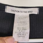 Caution to the Wind  Black Peplum Blouse Size Large EUC #6256 Photo 1