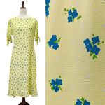 Faithfull the Brand NWT  Emilia Luda Lemon Yellow Floral Midi Dress Size Large /8 Photo 1