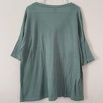 SheIn Emery Rose Women's Summer Green Color V-Neck Batwing‎ Sleeve Loose Casual Shirt Photo 3