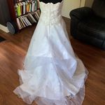 Wedding gown custom made strapless w/embroidery and subtle beading White Size 8 Photo 11