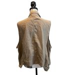 Maurice's Asymmetrical Zip Vest Tan Brown Khaki Plus Size 3XL Safari Linen NWT Photo 3