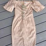 B.Original Boutique Off Shoulder Khaki Dress NWT Womens Small Photo 0
