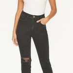 Reformation  Jeans High‎ & Skinny Faded Black Destroyed Size 23 Photo 0