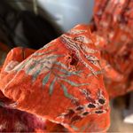 Natural Life  Rebecca midi tiered dress orange tropical floral bouquet large FLAW Photo 10