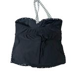 Tropical Escape Swim Top Womens 10 Polka Dot Black Strapless Tie Halter Padded Photo 2