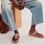 Free People NWOT  Mika Footbed Sandals in Orchid Ice Suede Photo 0