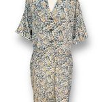 Vintage Tan Black Floral Button Photo 8