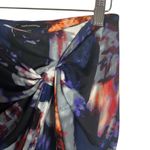 Robert Rodriguez  Navy Floral Print Twist Front Sarong Wrap Skirt Size XS Photo 4