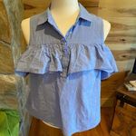a.n.a  chambray off shoulder shirt size medium Photo 0