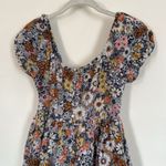 American Eagle Floral Button-Front Puff Sleeve Tie-Back Mini Dress XS Photo 3