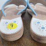 Jack Rogers  Baby’s Breath Embroidered Leather Flip Flops Size 7 Preppy Sandal Photo 6