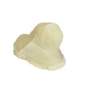 Straw Hat Womens OS Frayed Edge Beach Vacation Tan Packable Photo 1