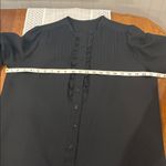 Vintage 1960s Handmade Shift Dress with Matching Belt Black Size L Photo 4