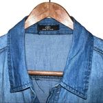 None Chambray sleeveless snap front tank with pockets women’s size medium Photo 3