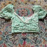 Sky to Moon Green Ruched Crop Top Photo 0