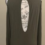 Cold Shoulder Open Back Long Sleeve Large Top Green Photo 3