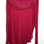Free People  Red Spring Valley Waffle Knit Top Photo 0