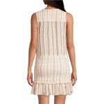 Veronica Beard NWT  Cox Dress Size M Natural‎ Multi Striped Ruffle Minimalist Y2K Photo 1