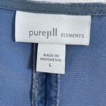 J.Jill Pure Jill Elements Blue Velvet Seamed Draped Top Photo 4