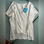 Allie Rose NWTs!!! The Crooked Crown:  Linen & Viscose Striped Top (size: large) Photo 0