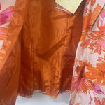 Susan Graver NWT ‎ Pink Orange Floral Cotton Blazer Lined size 16 Blazer Chic Photo 6