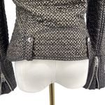 IRO  Camy Moto Jacket Perforated Metallic Brown & Black Size EU 38 Photo 11