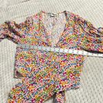 Show Me Your Mumu  Kimmy Tie Top Women's Large Rainbow‎ Fields Half Sleeve V-Neck Photo 6