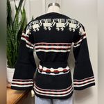 Vintage 70s Southwestern Aztec Knit Sweater Deadstock NWT Medium Black Photo 1
