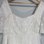 Showpo White Eyelet Lace Mini Dress Square Neck Floral Coastal Bridal Size 12 Photo 2
