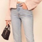 Reformation  Hampton faux fur light pink cropped jacket size L Photo 2