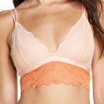 Madewell Longline Lace Bralette Beige Blush & Orange M Photo 0